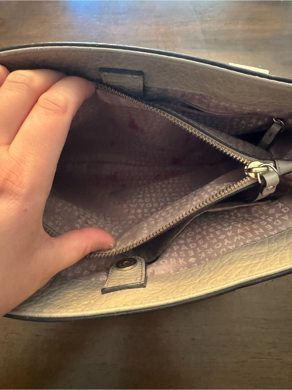 kate spade Gray Perforated Leather Satchel with Detachable Strap - Picture 5 of 6